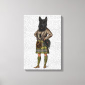 Scottish Terrier in Kilt Canvas Afdruk (Voorkant)