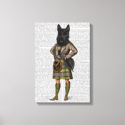 Scottish Terrier in Kilt Canvas Afdruk (Voorkant)
