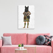 Scottish Terrier in Kilt Canvas Afdruk (Insitu (Woonkamer))