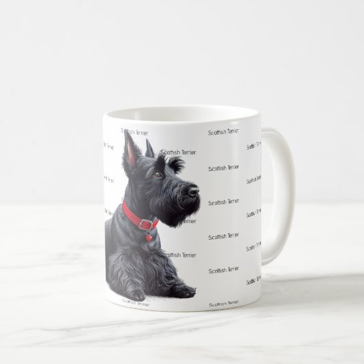 Scottish Terrier in Koffiemok (Voorkant rechts)