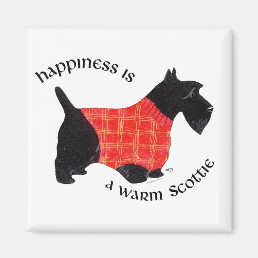 Scottish Terrier in Red Pset Sweater Magneet (Voorkant)
