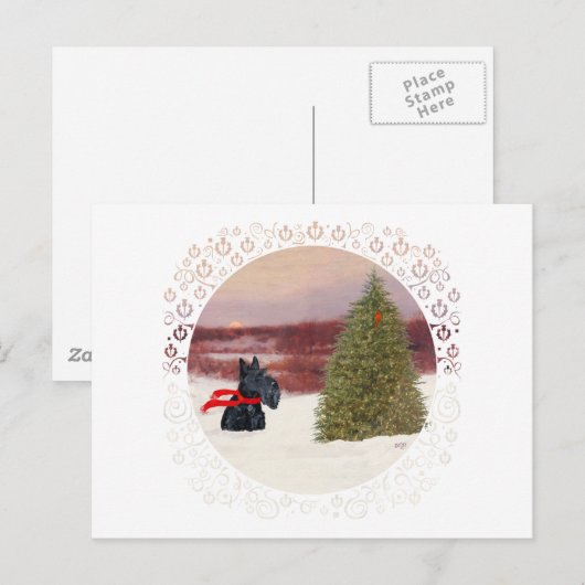 Scottish Terrier in Wintertime Briefkaart (Voorkant / Achterkant)