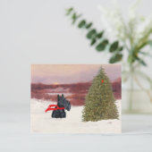 Scottish Terrier in Wintertime Briefkaart (Staand voorkant)