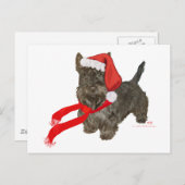 Scottish Terrier is Santa's Helper Feestdagenkaart (Voorkant / Achterkant)