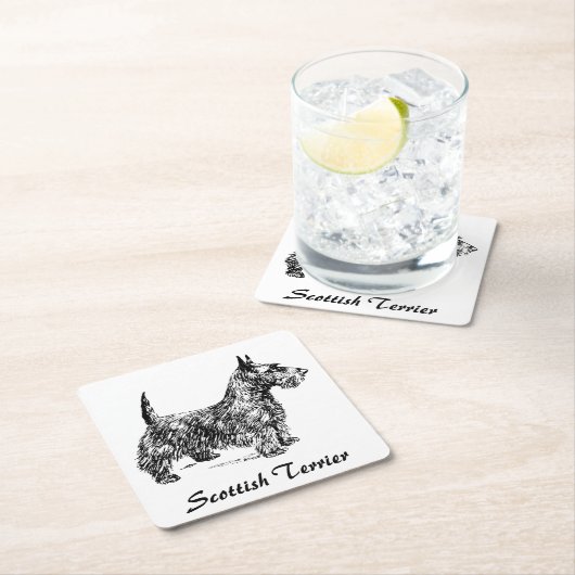 Scottish Terrier Kartonnen Onderzetters (Insitu)