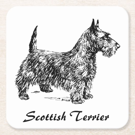 Scottish Terrier Kartonnen Onderzetters (Voorkant)