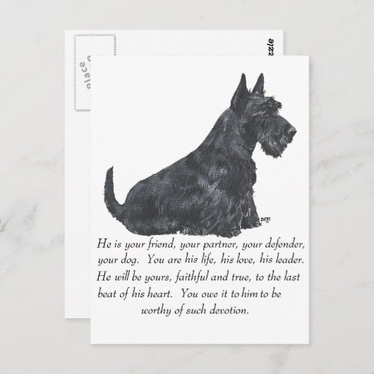 Scottish Terrier Keepomwille - MALE Dog Briefkaart (Voorkant / Achterkant)