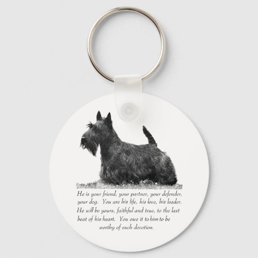 Scottish Terrier Keepomwille - MALE Dog Sleutelhanger (Voorkant)