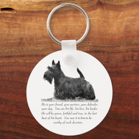 Scottish Terrier Keepomwille - MALE Dog Sleutelhanger (Voorkant)