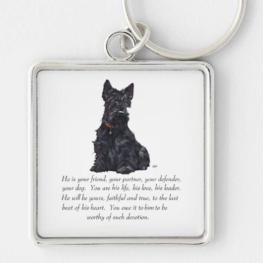 Scottish Terrier Keepomwille - MALE Dog Sleutelhanger (Voorkant)