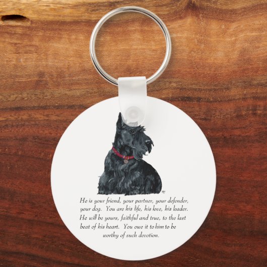 Scottish Terrier Keepomwille - MALE Dog Sleutelhanger (Voorkant)