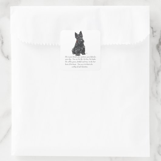Scottish Terrier Keepomwille Vierkante Sticker (Tas)