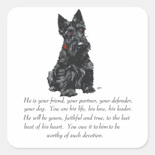 Scottish Terrier Keepomwille Vierkante Sticker