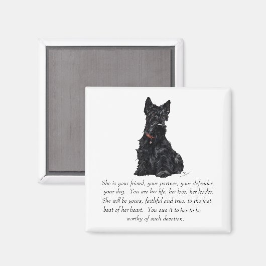 Scottish Terrier Keepomwille - VROUW Magneet (Voorkant / Achterkant)