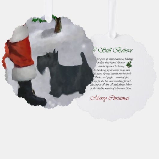 Scottish Terrier kerstcadeaus Ornament Kaart (Voorkant / Achterkant)
