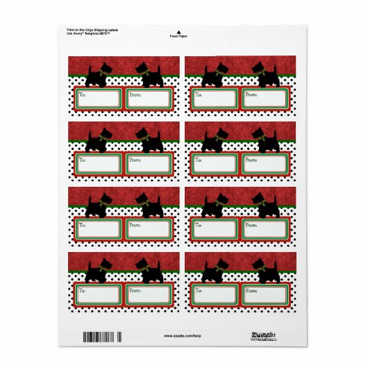 Scottish Terrier Kerstcadeaus Scottie Hondenplezie Etiket (Full Sheet)