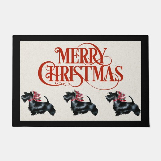 Scottish Terrier kerstdeur Mat (Voorkant)