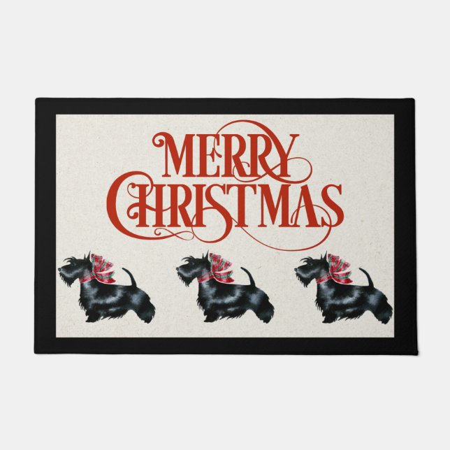 Scottish Terrier kerstdeur Mat (Voorkant)