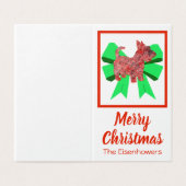 Scottish Terrier Kersthond & Green Bow Gift Label Kaart (Buitenkant ongevouwen)