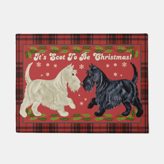 Scottish Terrier kerstmat Deurmat (Voorkant)
