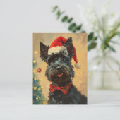 Scottish Terrier Kerstmis Briefkaart (Staand voorkant)