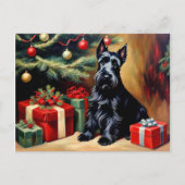 Scottish Terrier Kerstmis Briefkaart (Voorkant)