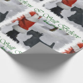 Scottish Terrier Kerstmis Cadeaupapier (Hoek)