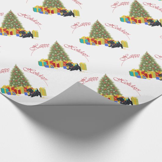 Scottish Terrier Kerstmis Cadeaupapier (Hoek)