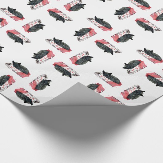 Scottish Terrier Kerstmis Cadeaupapier (Hoek)