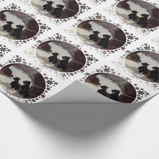 Scottish Terrier Kerstmis Cadeaupapier (Hoek)
