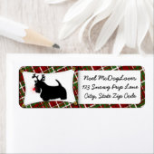 Scottish Terrier Kerstmis Etiket (Insitu)