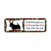 Scottish Terrier Kerstmis Etiket (Voorkant)