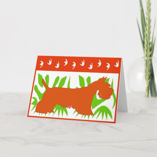 Scottish Terrier Kerstmis Feestdagen Kaart (Voorkant)