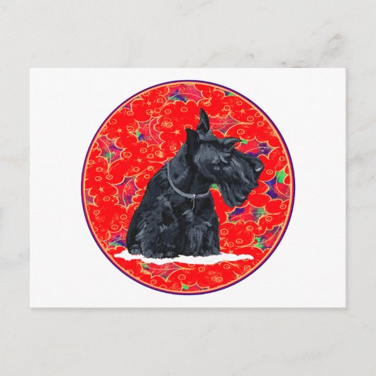 Scottish Terrier Kerstmis Feestdagenkaart (Voorkant)