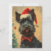 Scottish Terrier Kerstmis Feestdagenkaart (Voorkant)