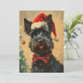 Scottish Terrier Kerstmis Feestdagenkaart (Staand voorkant)