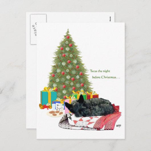 Scottish Terrier Kerstmis Nap Feestdagenkaart (Voorkant / Achterkant)