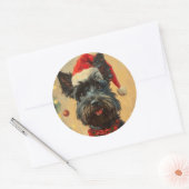 Scottish Terrier Kerstmis Ronde Sticker (Envelop)