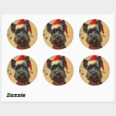 Scottish Terrier Kerstmis Ronde Sticker (Vel)