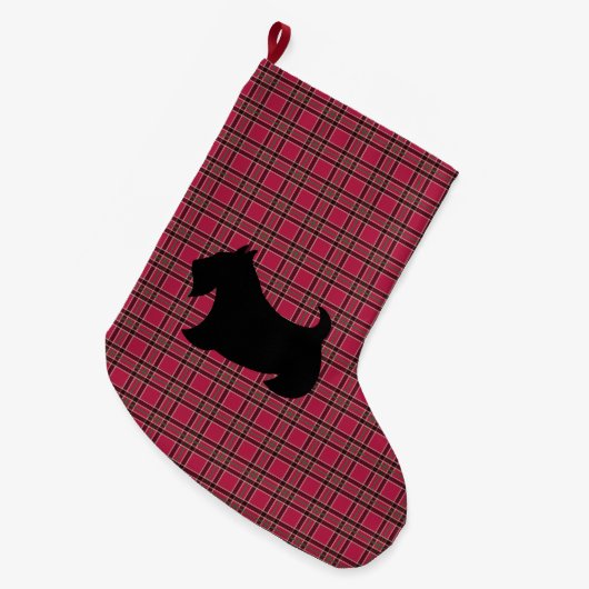 Scottish Terrier Kerstmis stoppen Grote Kerstsok (Voorkant (Hangend))