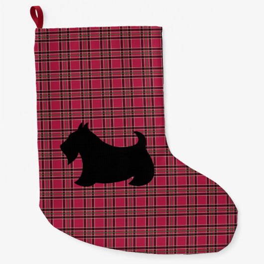 Scottish Terrier Kerstmis stoppen Grote Kerstsok (Voorkant)