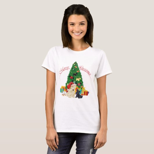 Scottish Terrier Kerstmis T-shirt (Voorkant volledig)