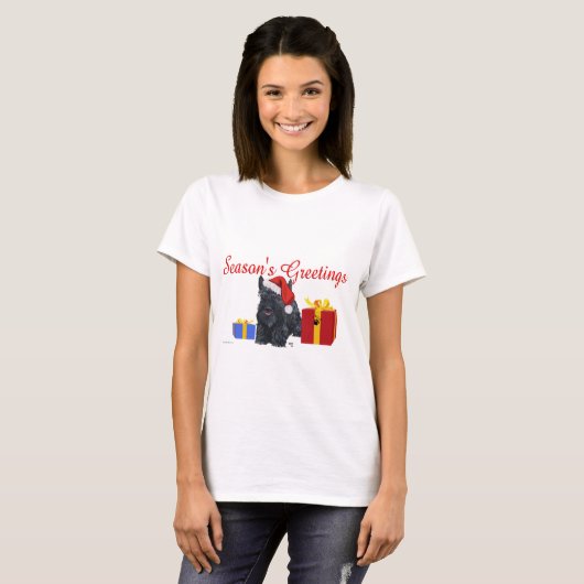 Scottish Terrier Kerstmis T-shirt (Voorkant volledig)