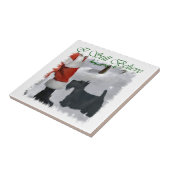 Scottish Terrier Kerstmis Tegeltje (Zijkant)
