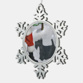 Scottish Terrier Kerstmis Tin Sneeuwvlok Ornament (Rechts)