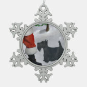 Scottish Terrier Kerstmis Tin Sneeuwvlok Ornament (Voorkant)