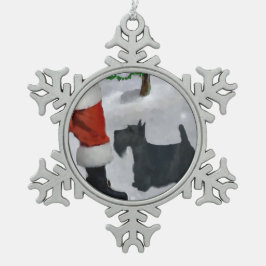 Scottish Terrier Kerstmis Tin Sneeuwvlok Ornament