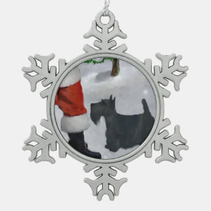 Scottish Terrier Kerstmis Tin Sneeuwvlok Ornament