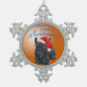 Scottish Terrier Kerstversier Tin Sneeuwvlok Ornament