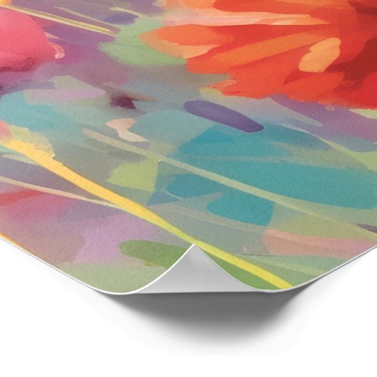 Scottish Terrier kleurrijke waterverf kunstwerk Poster (Hoek)